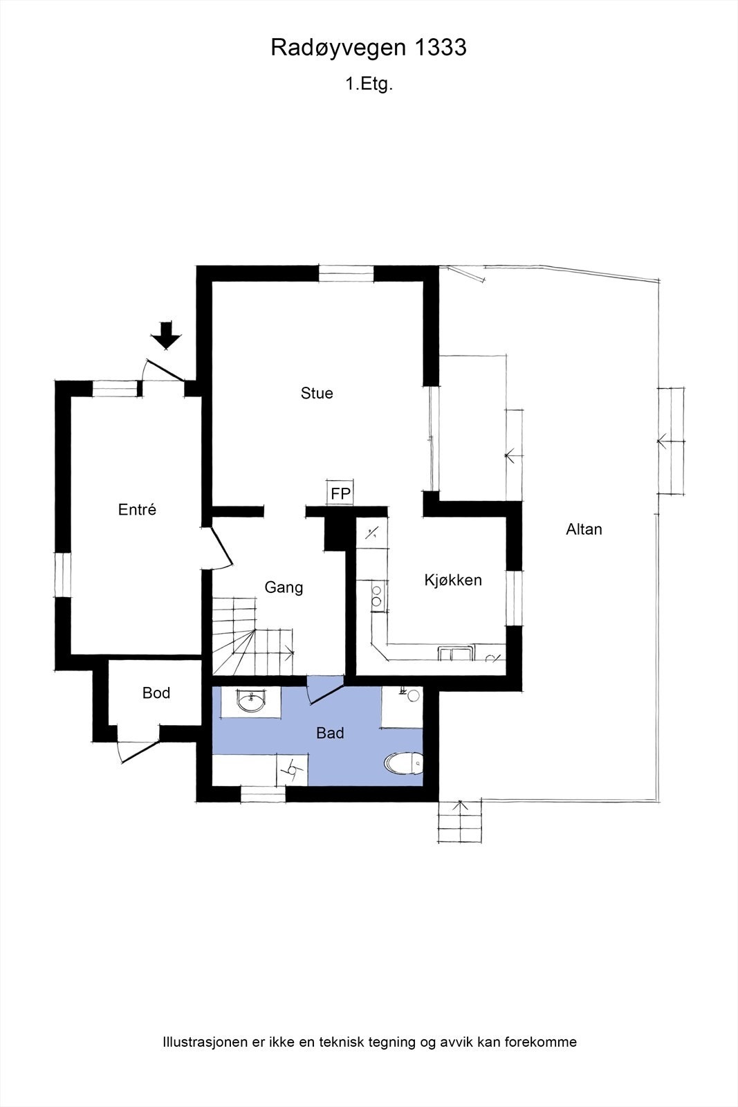 Plantegning 1. etasje. Galleribilde
