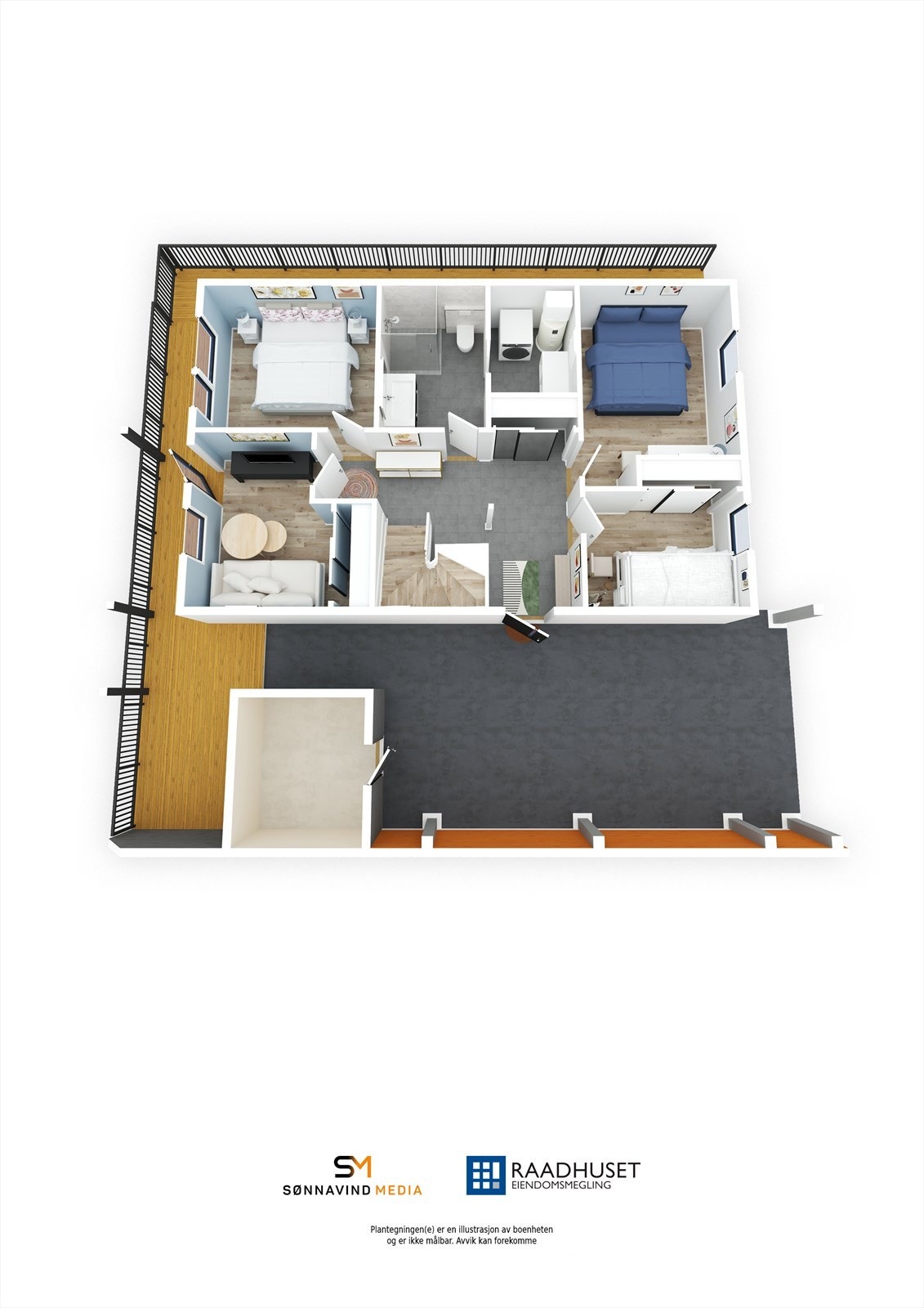 3D Plantegning | 1. Etasje Galleribilde