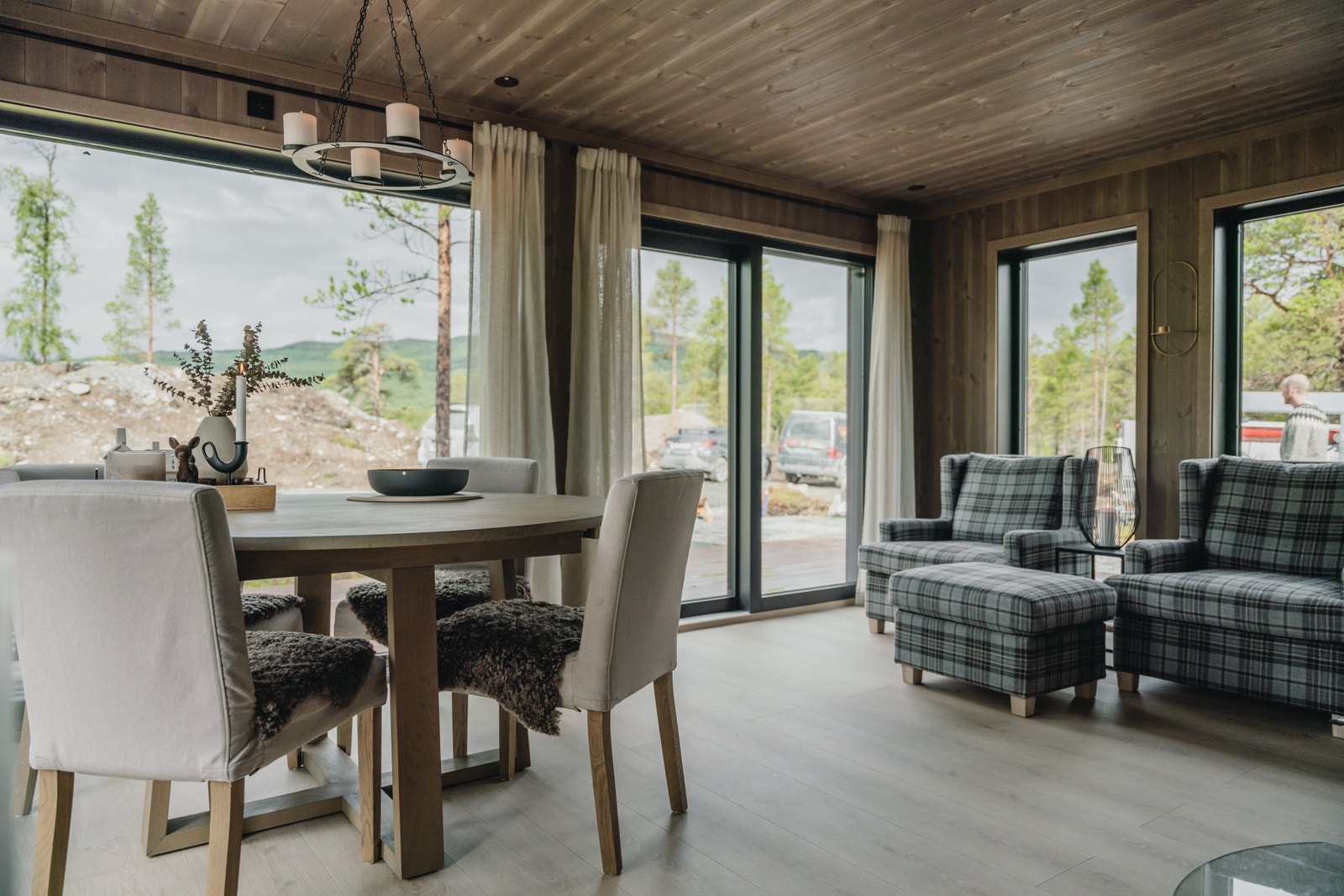 Interiørbilde av prosjektert hyttemodell Galleribilde