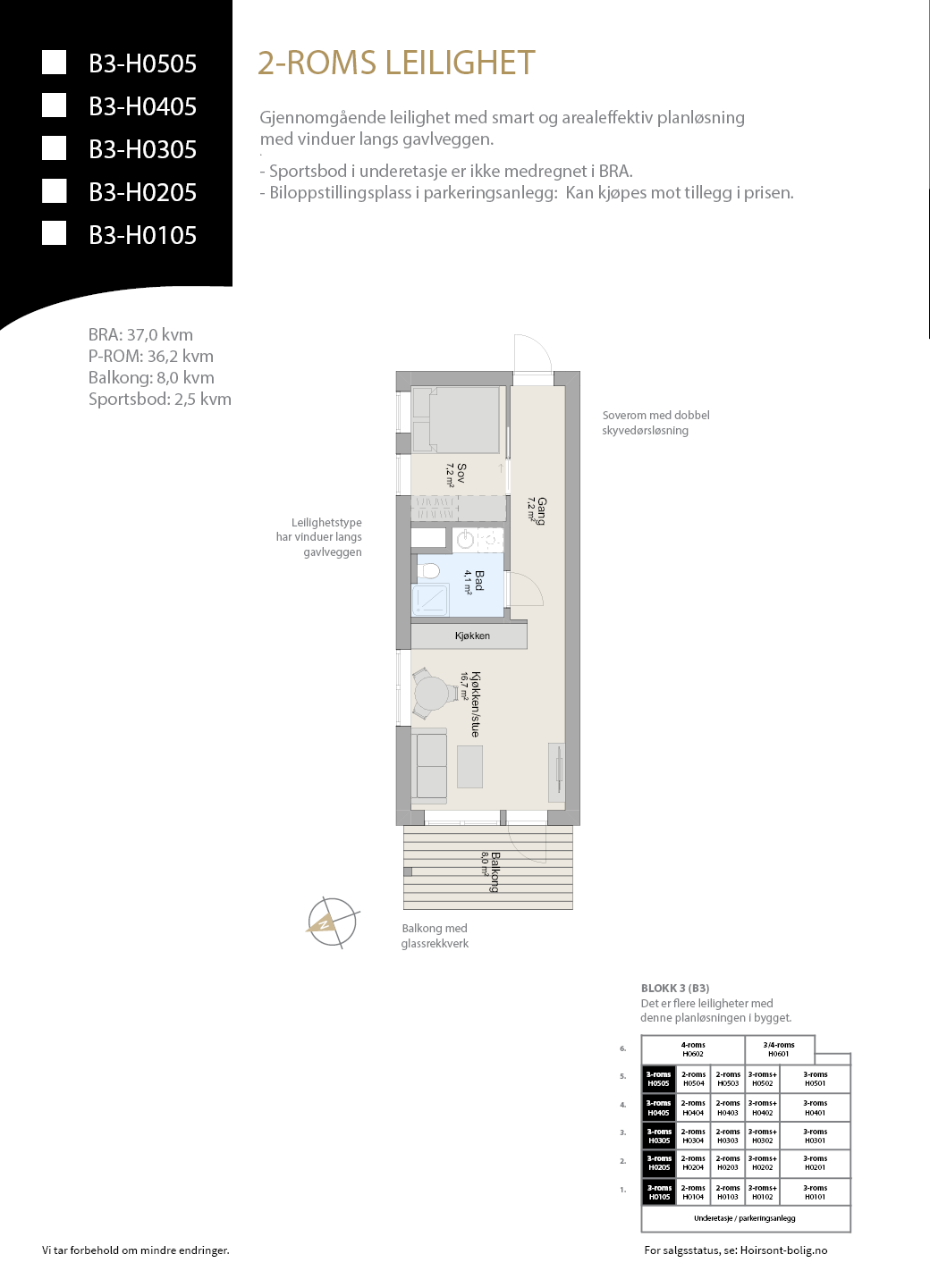 Leilighet 0405 i 4 etg - endeleilighet Galleribilde