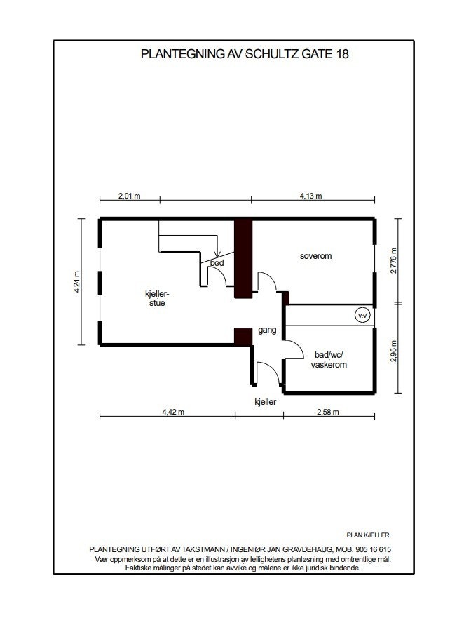Planskisse underetasje. Galleribilde