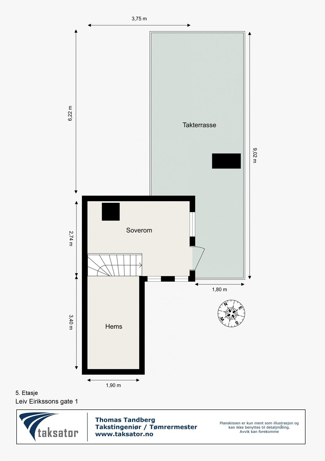 Plantegning 5. etasje. Galleribilde