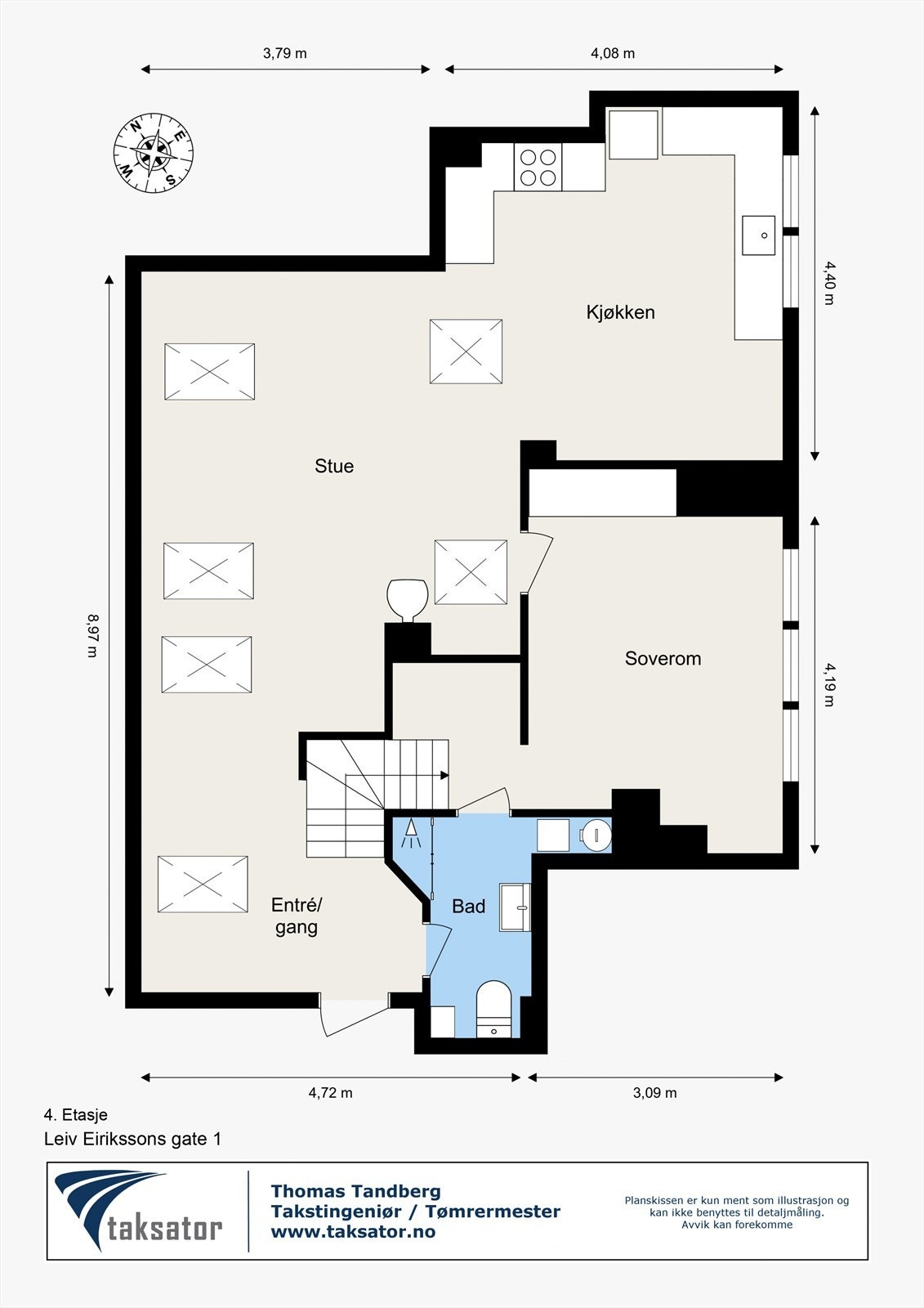 Plantegning 4. etasje. Galleribilde