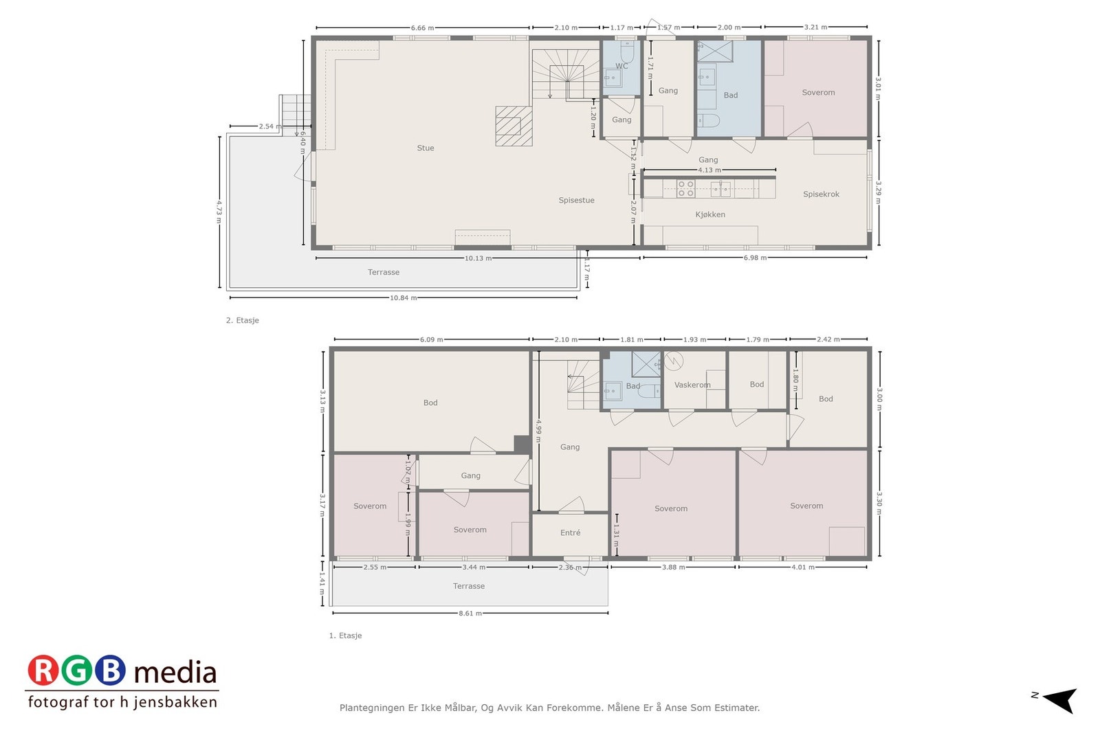 Plantegning begge etasjer Galleribilde