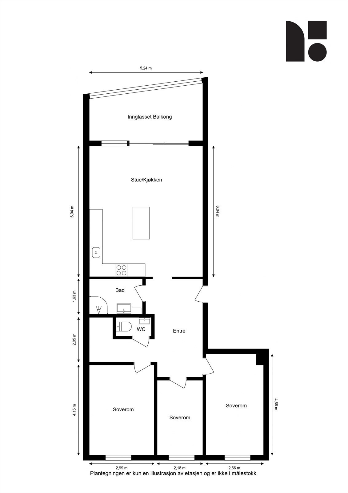 Floorplan letterhead - Ammerudgrenda 174 - 1. Etasje - 2D Floor Plan.jpg Galleribilde