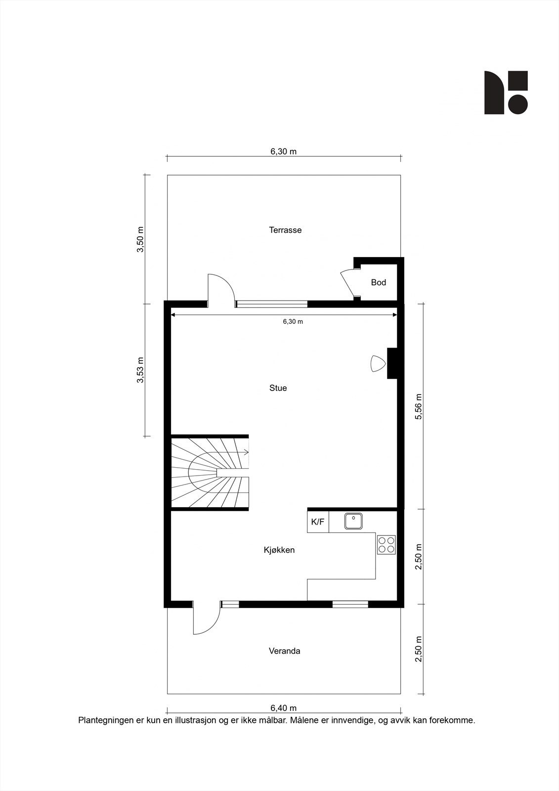 Plantegning 1. etasje Galleribilde