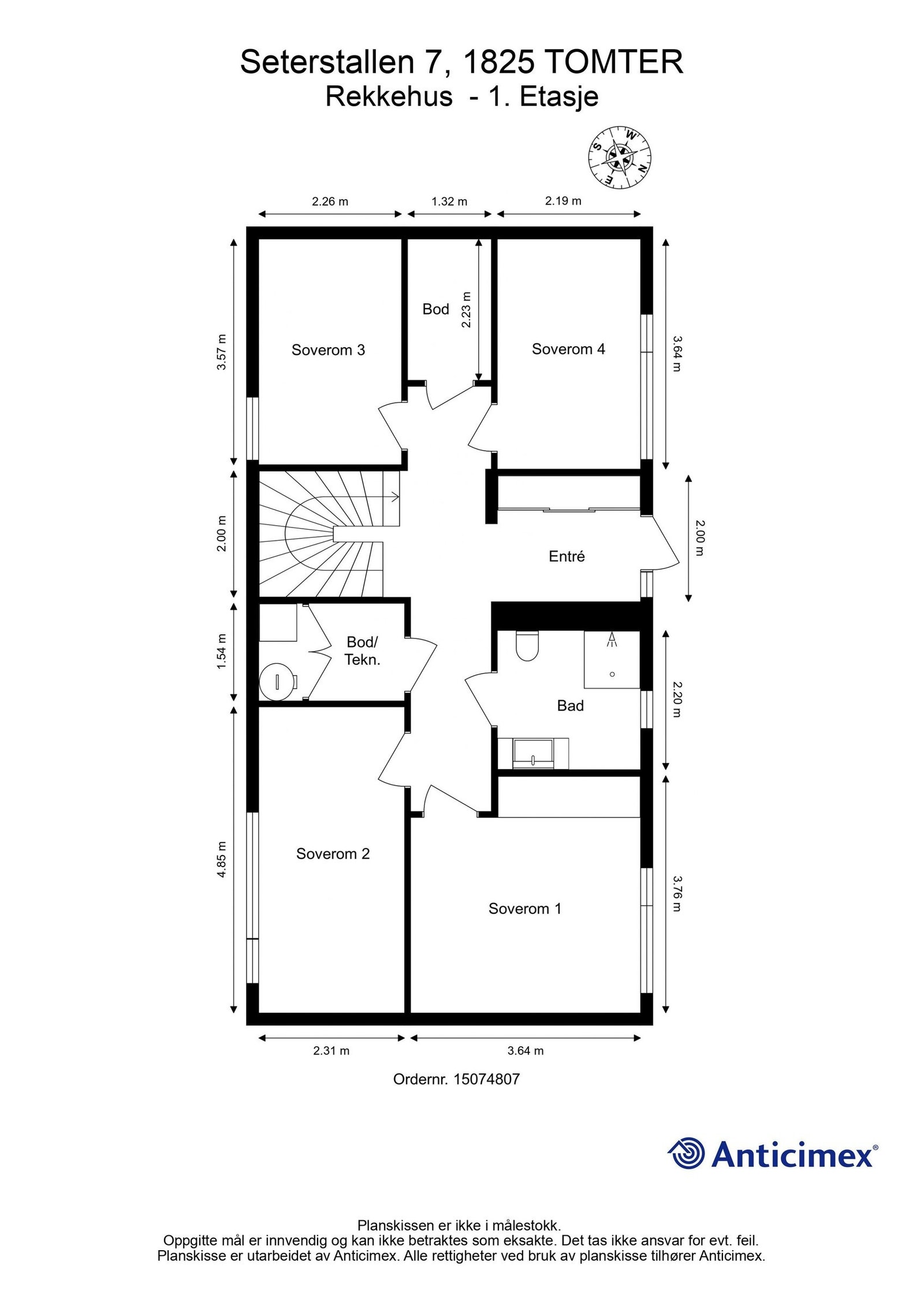 Plantegning av 1. etasje Seterstallen 7. Galleribilde
