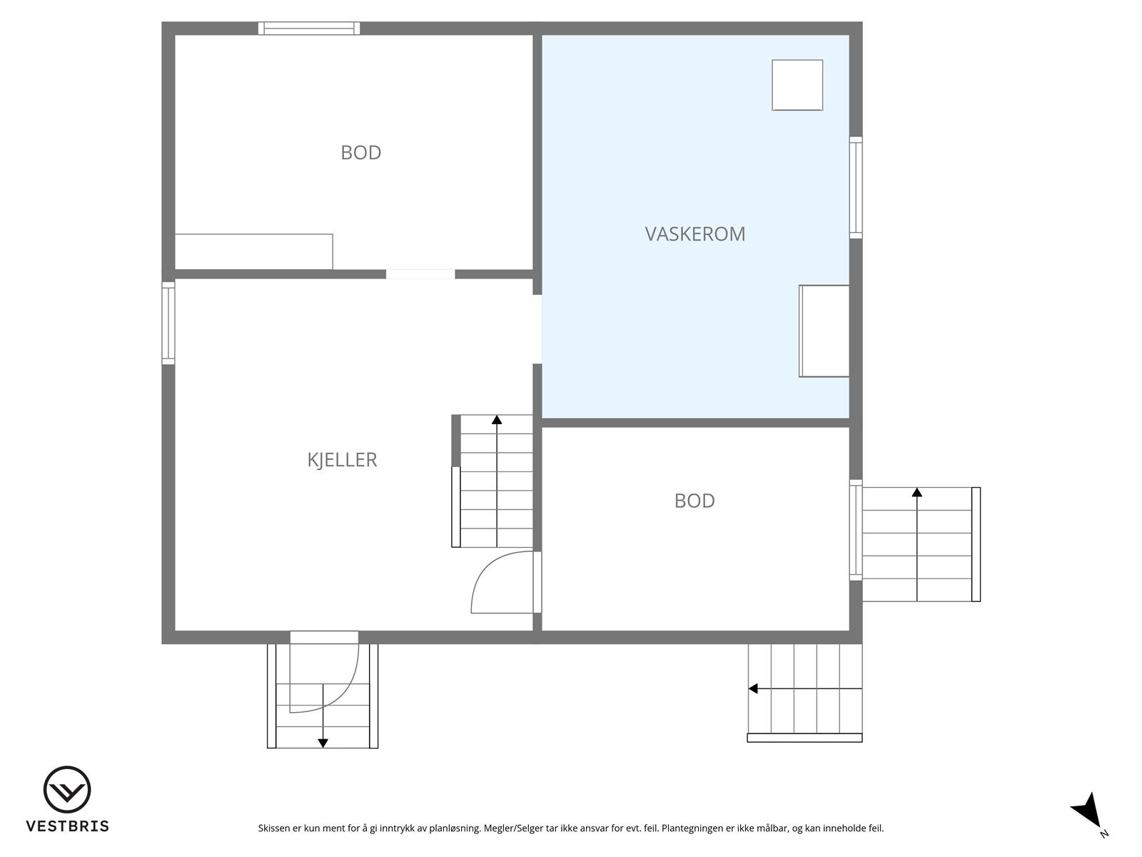 Plantegning av underetasjen. Galleribilde