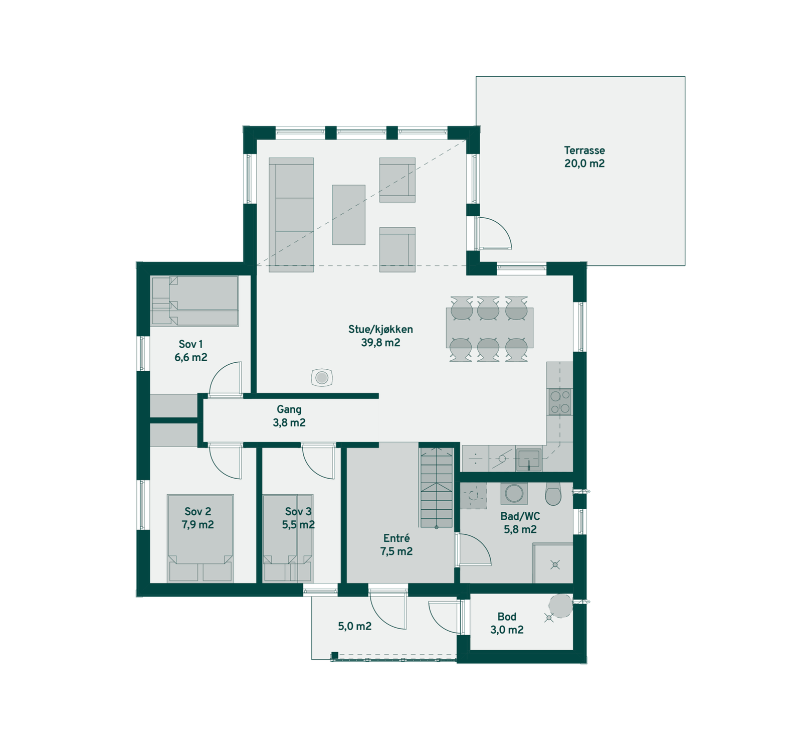 Plantegning hovedplan Rondablikk 85 Galleribilde