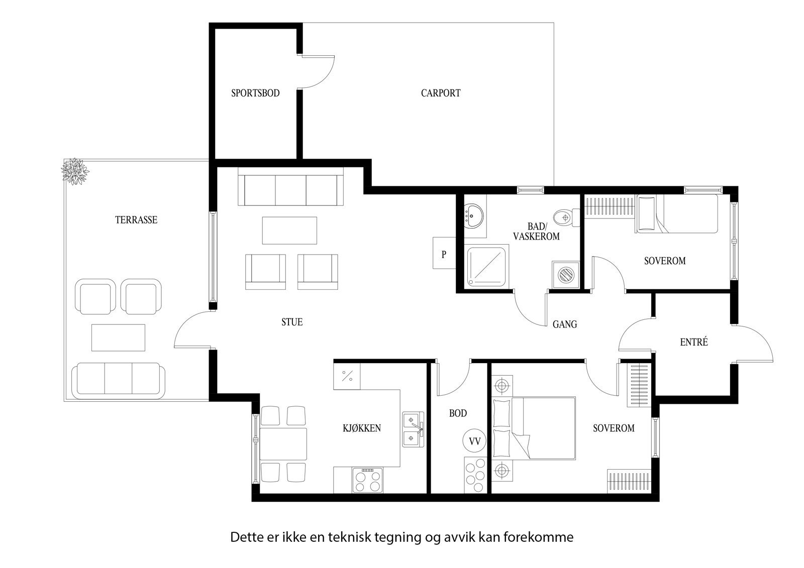 Leilighetens plansløsning Galleribilde
