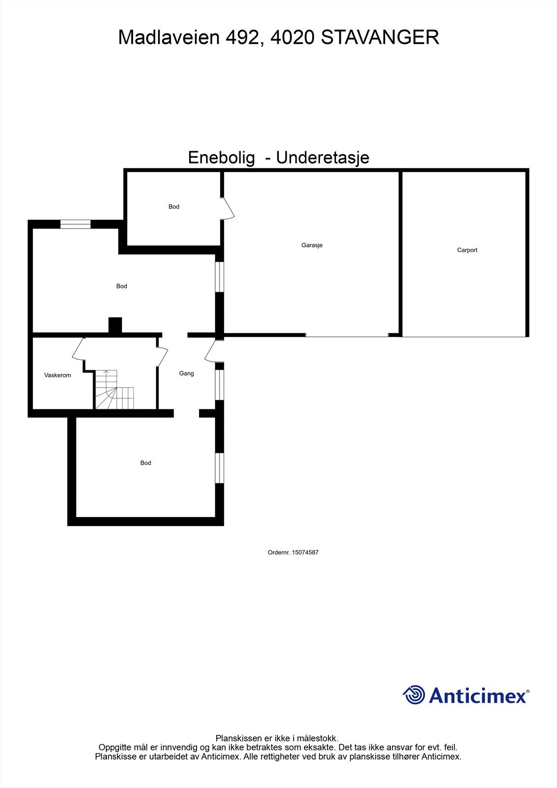 Plantegning- Underetasje Galleribilde