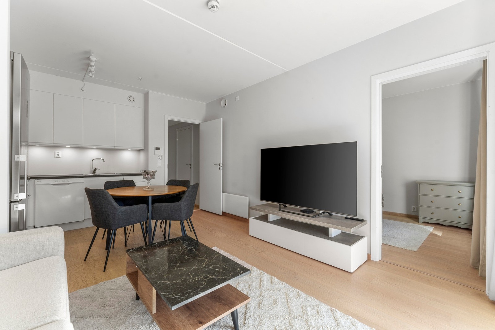 Leiligheten har en effektiv planløsning og flere innredningsmuligheter. Galleribilde