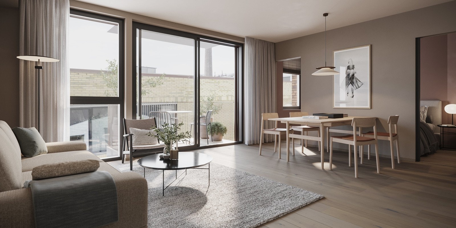 Generell illustrasjon fra prosjektet. Planløsning, materialvalg og utsikt vil avvike. Galleribilde