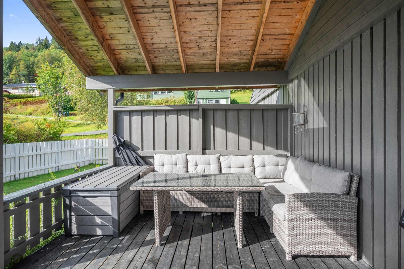 Uteområdet inviterer til hyggelige stunder året rundt Galleribilde