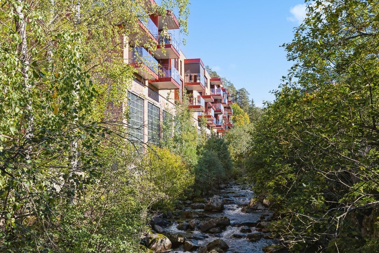Eiendommen ligger idyllisk til med Mesnaelva og dens turstier som nærmeste nabo. Galleribilde