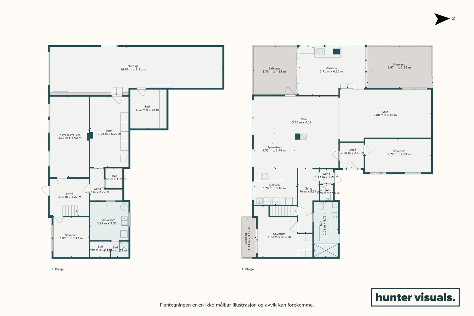 Plantegning kombinert. Galleribilde