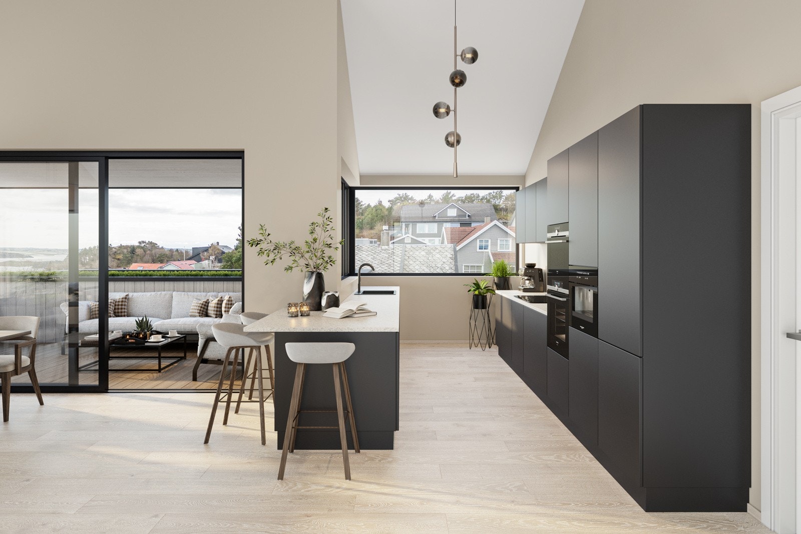 Fra 2. etasje i huset vil man få nydelig utsikt til fjorden. (Illustrasjonsfoto, avvik kan forekomme) Galleribilde