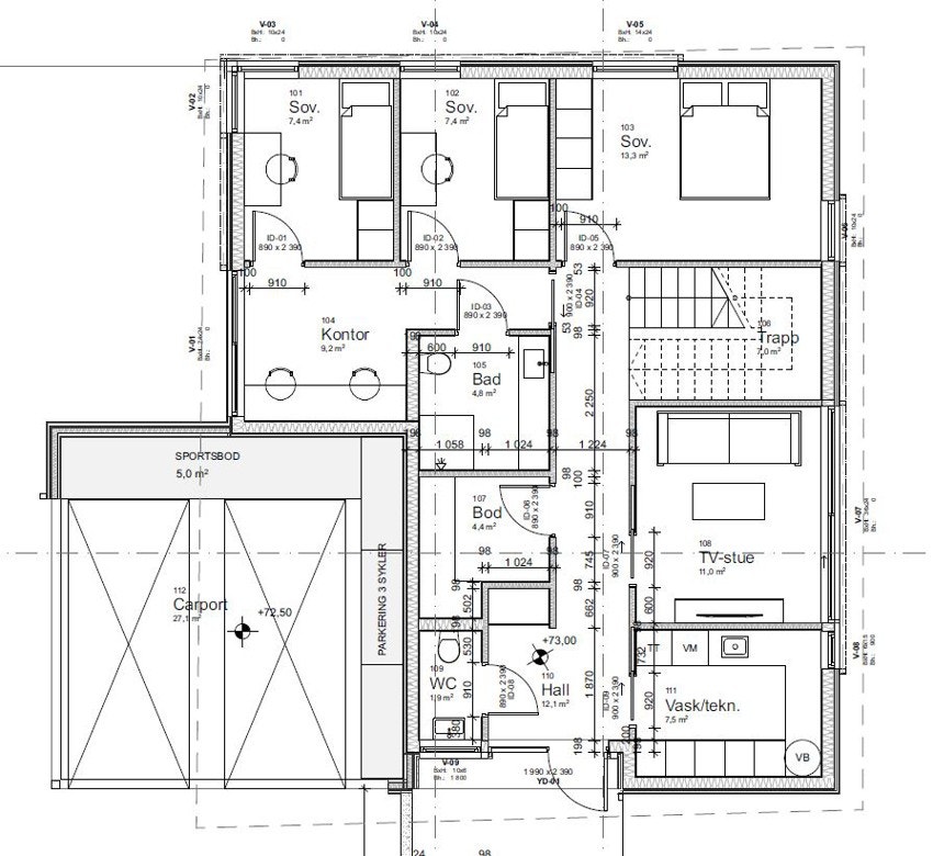 Plantegning - 1.etg. Galleribilde