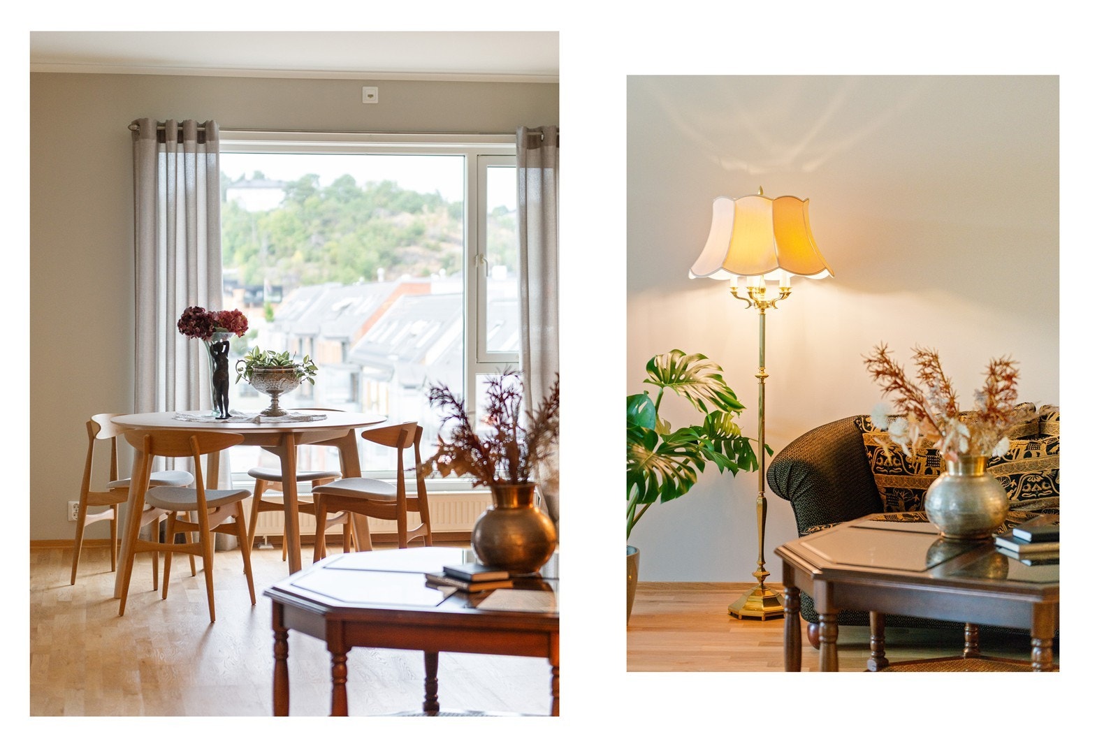 Store vinduer ved spisestuen slipper inn masse naturlig lys Galleribilde