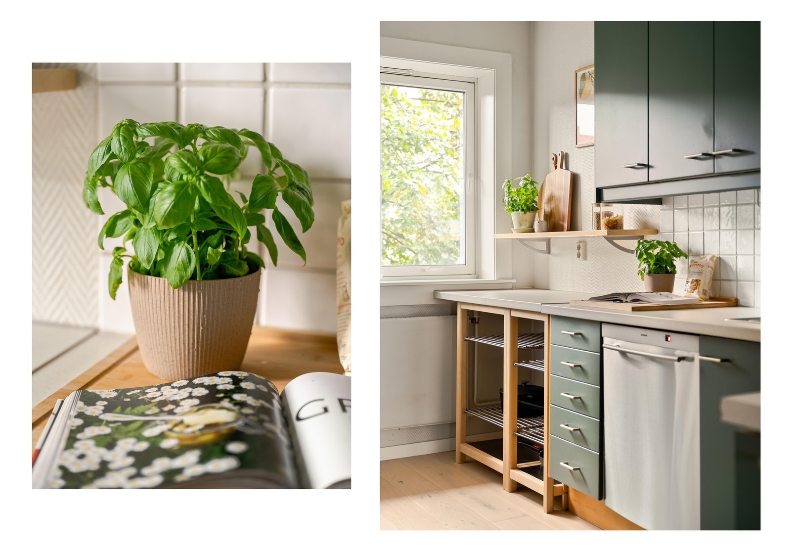 Innredningen består av slette, matte fronter. Galleribilde