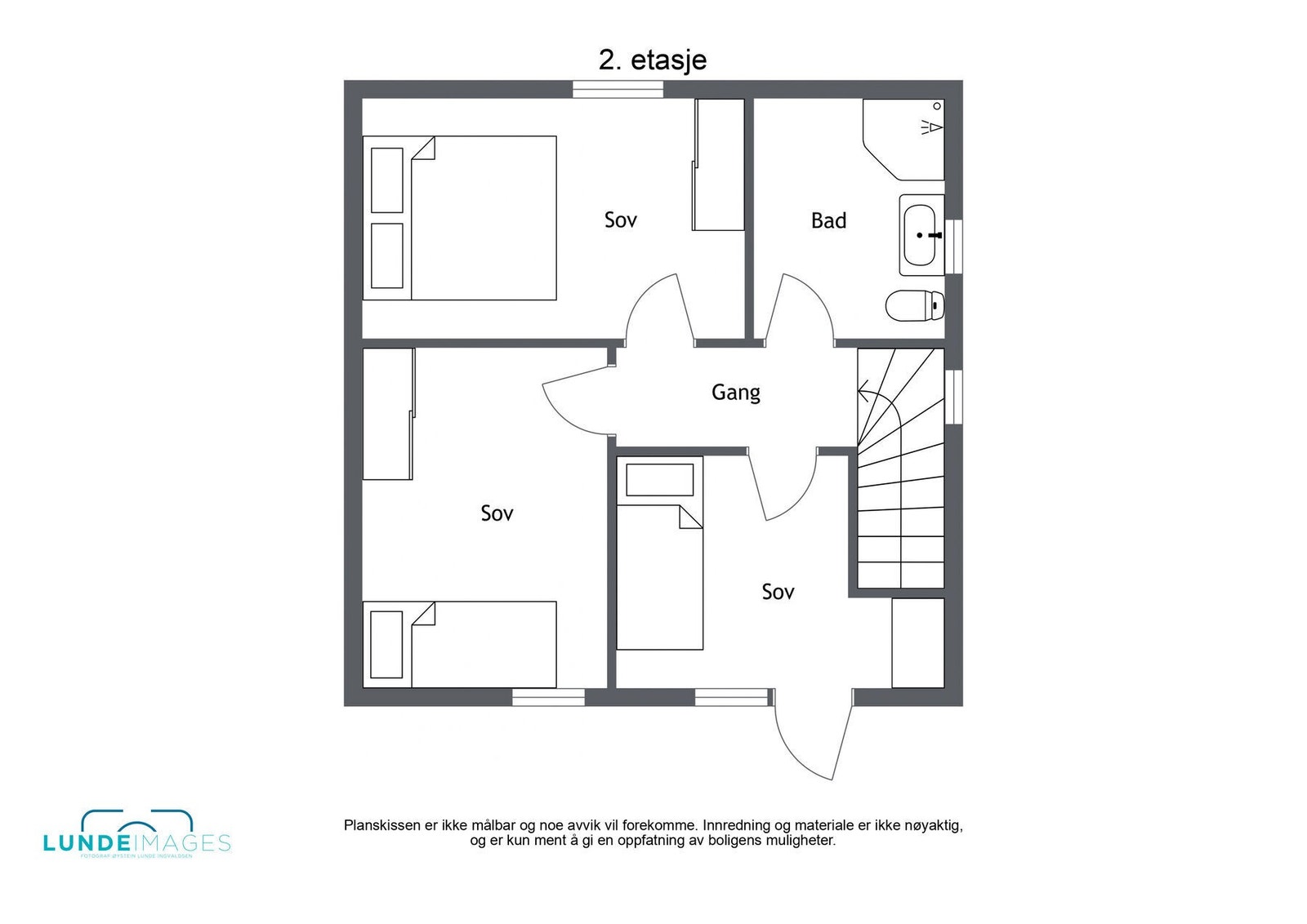 Planskisse 2. etasje - ikke målbar Galleribilde