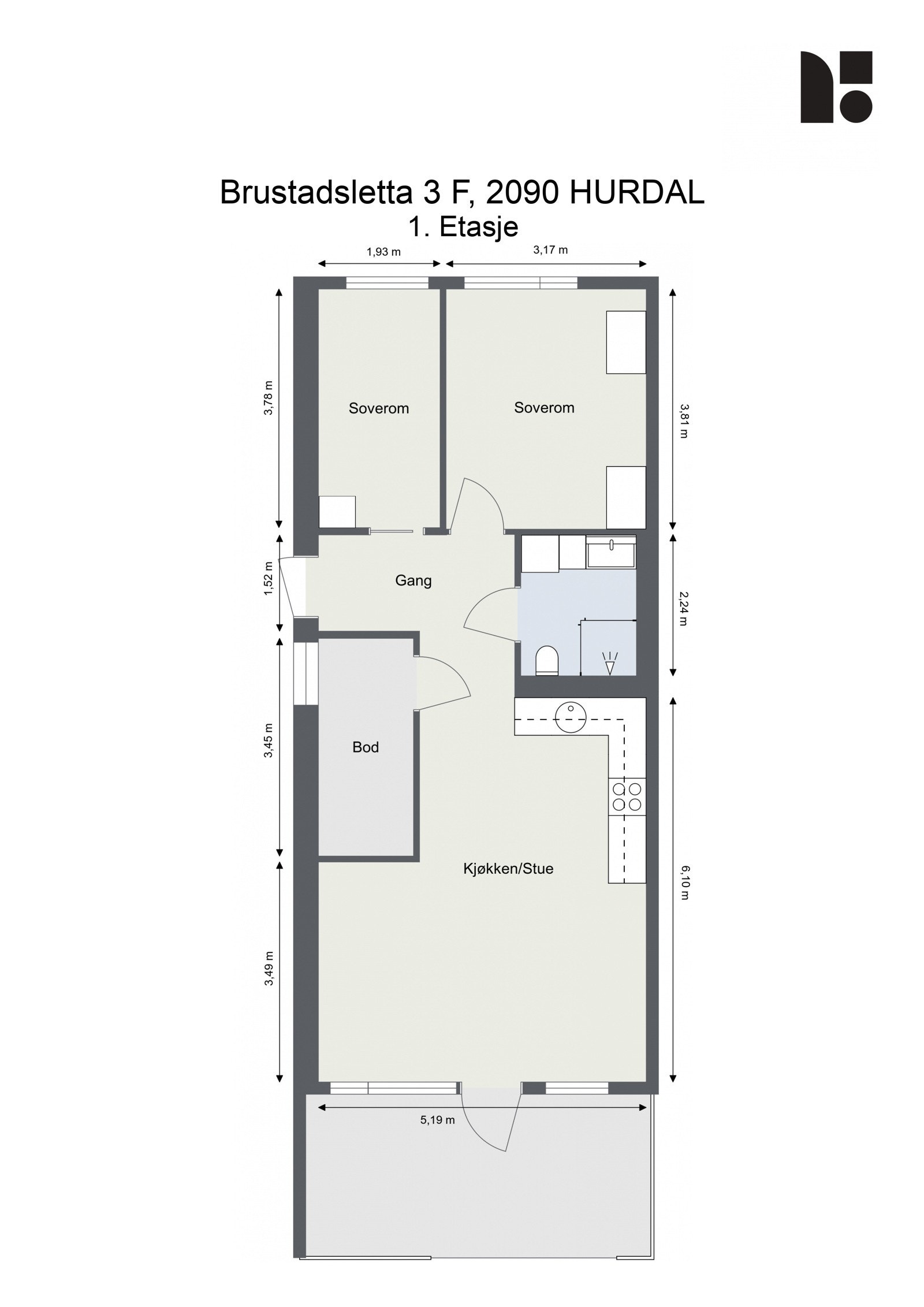 Plantegning 1. Etasje. Galleribilde