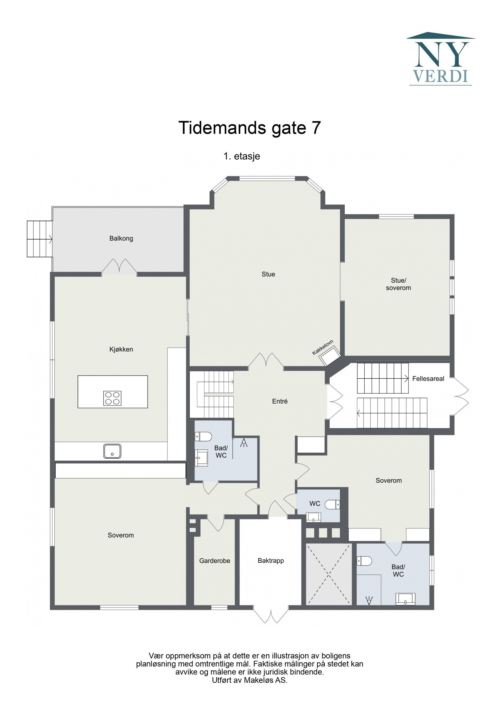 Plantegning 1. etasje Galleribilde