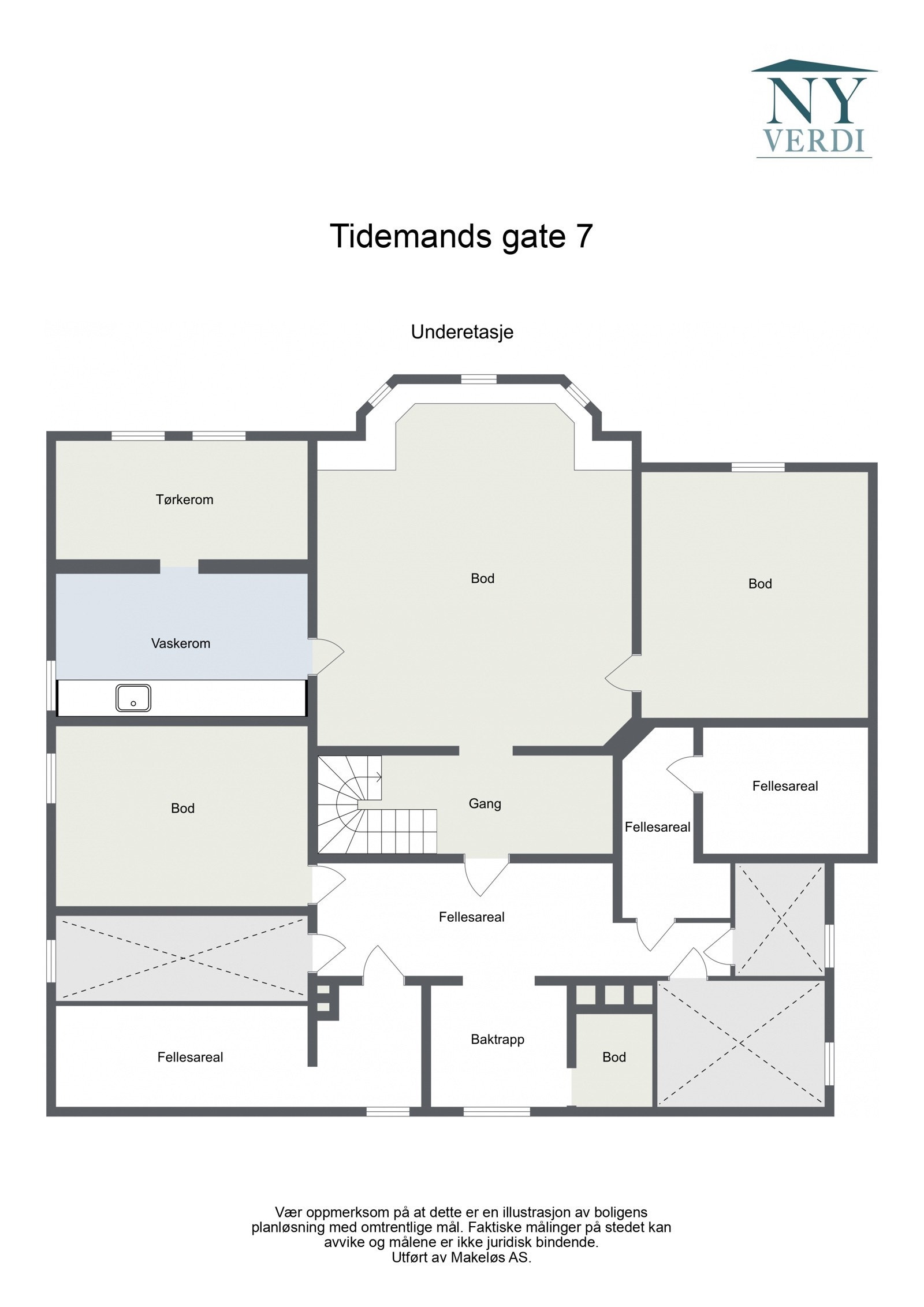 Plantegning kjelleretasje Galleribilde