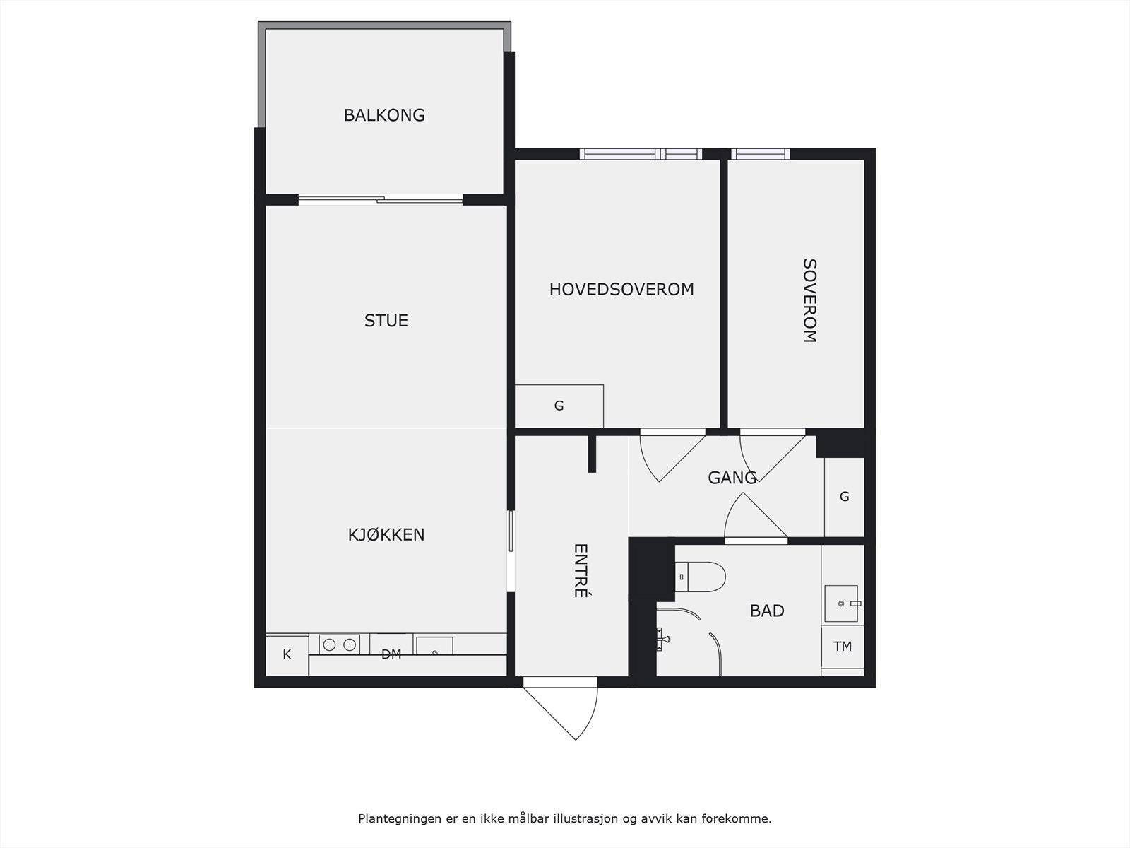 Plantegning 2. etasje. I tillegg har seksjonen eksklusiv bruksrett til en parkeringsplass med elbil-lader i felles garasjeanlegg, en sportsbod og et skiskap. Galleribilde