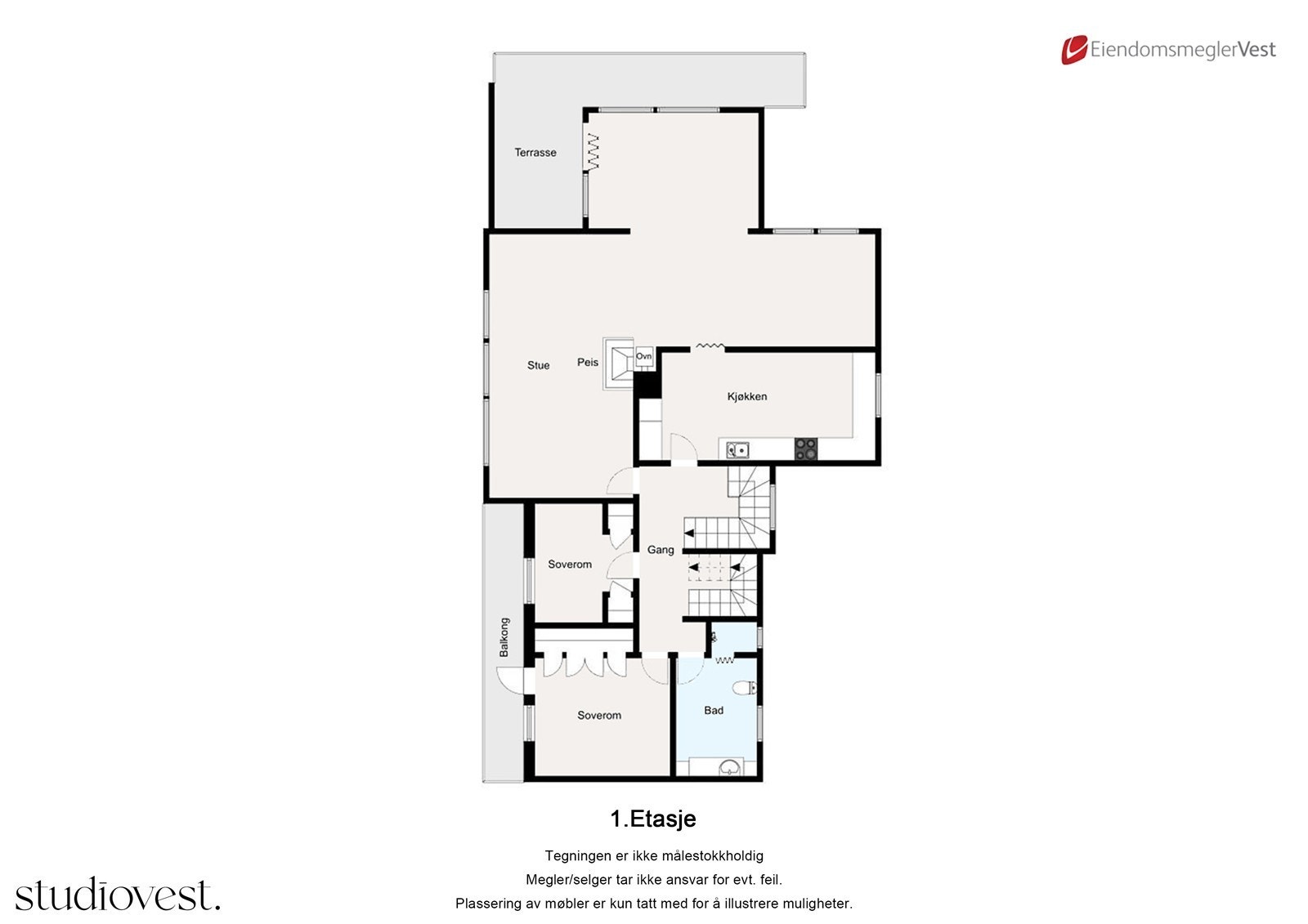 Plantegning 1. etg Galleribilde