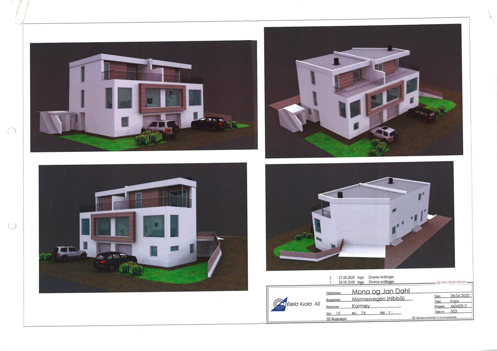 Illustrasjon tidligere godkjent tomannsbolig Galleribilde