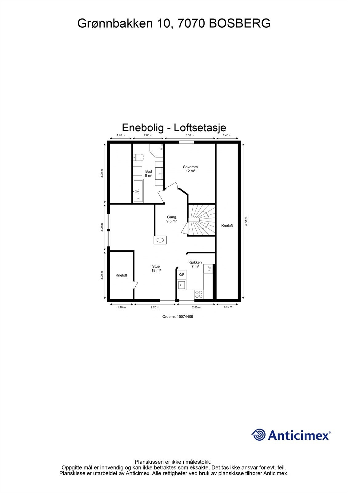 Planskisse loftsetasje. Galleribilde