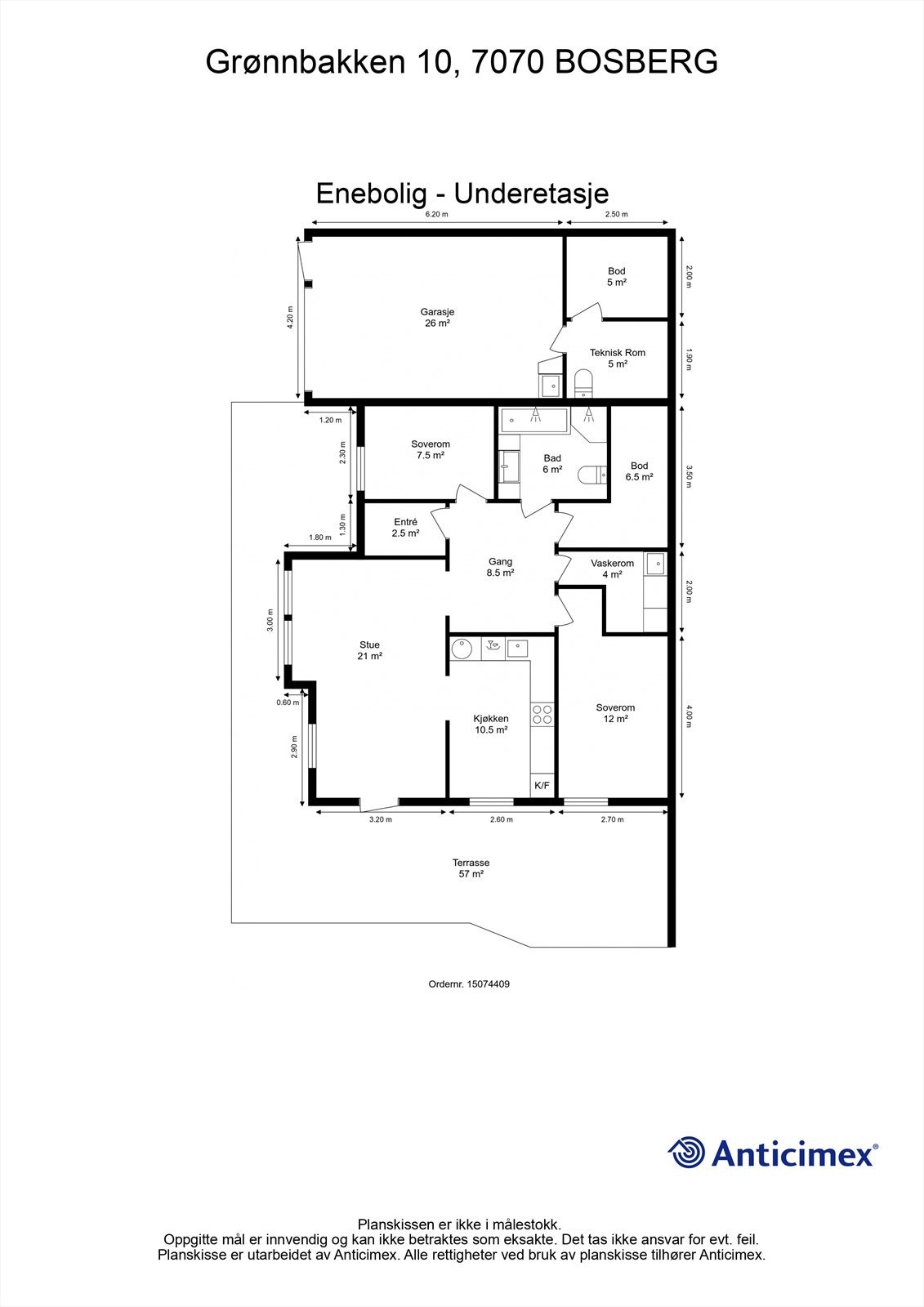 Planskisse underetasje. Galleribilde