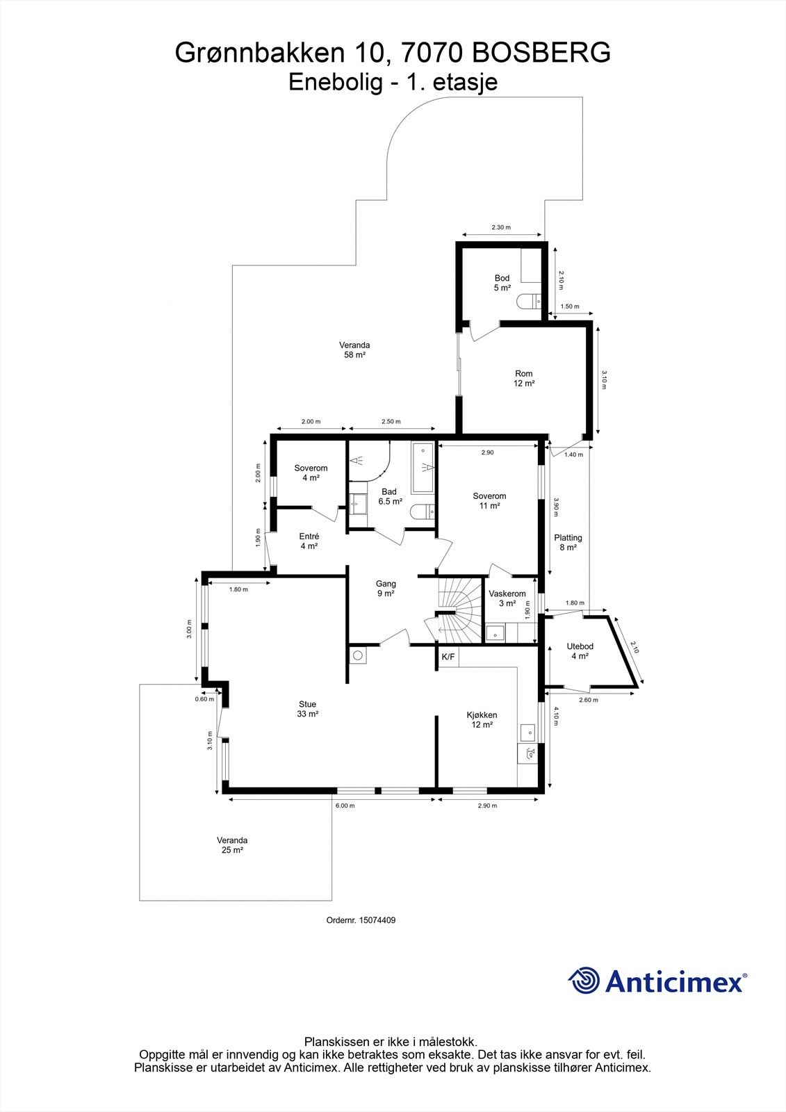 Planskisse 1. etasje. Galleribilde