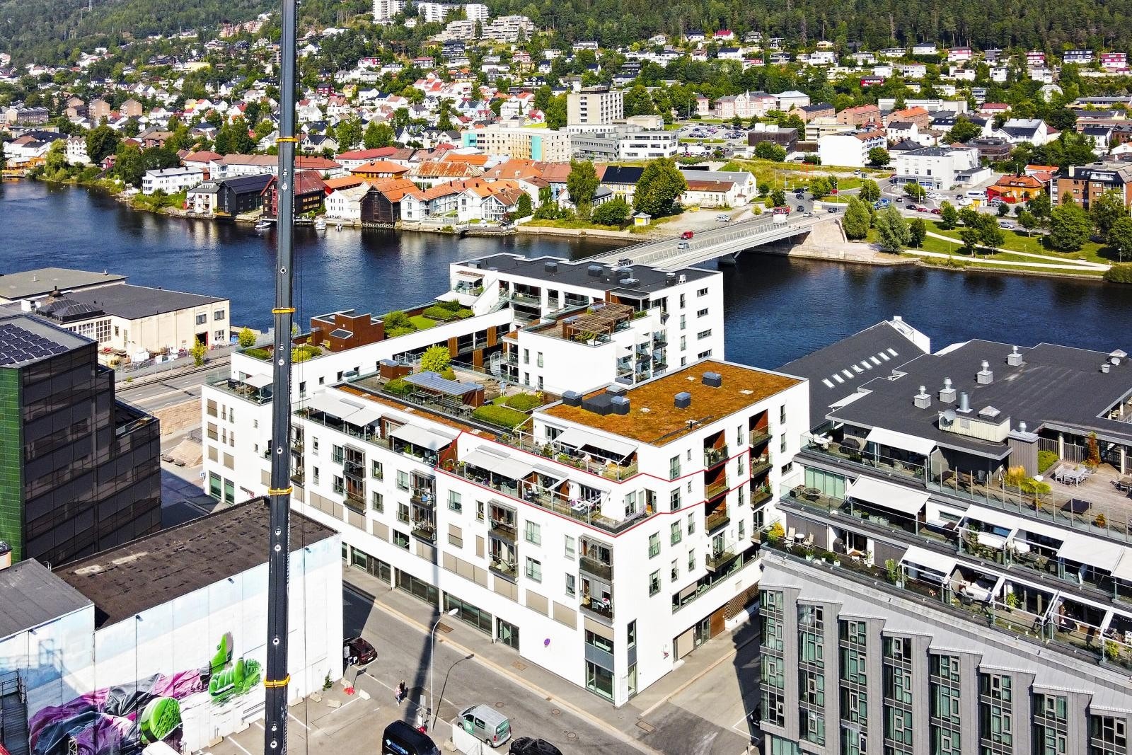 Pir 7 har en gunstig plassering ved elva Galleribilde