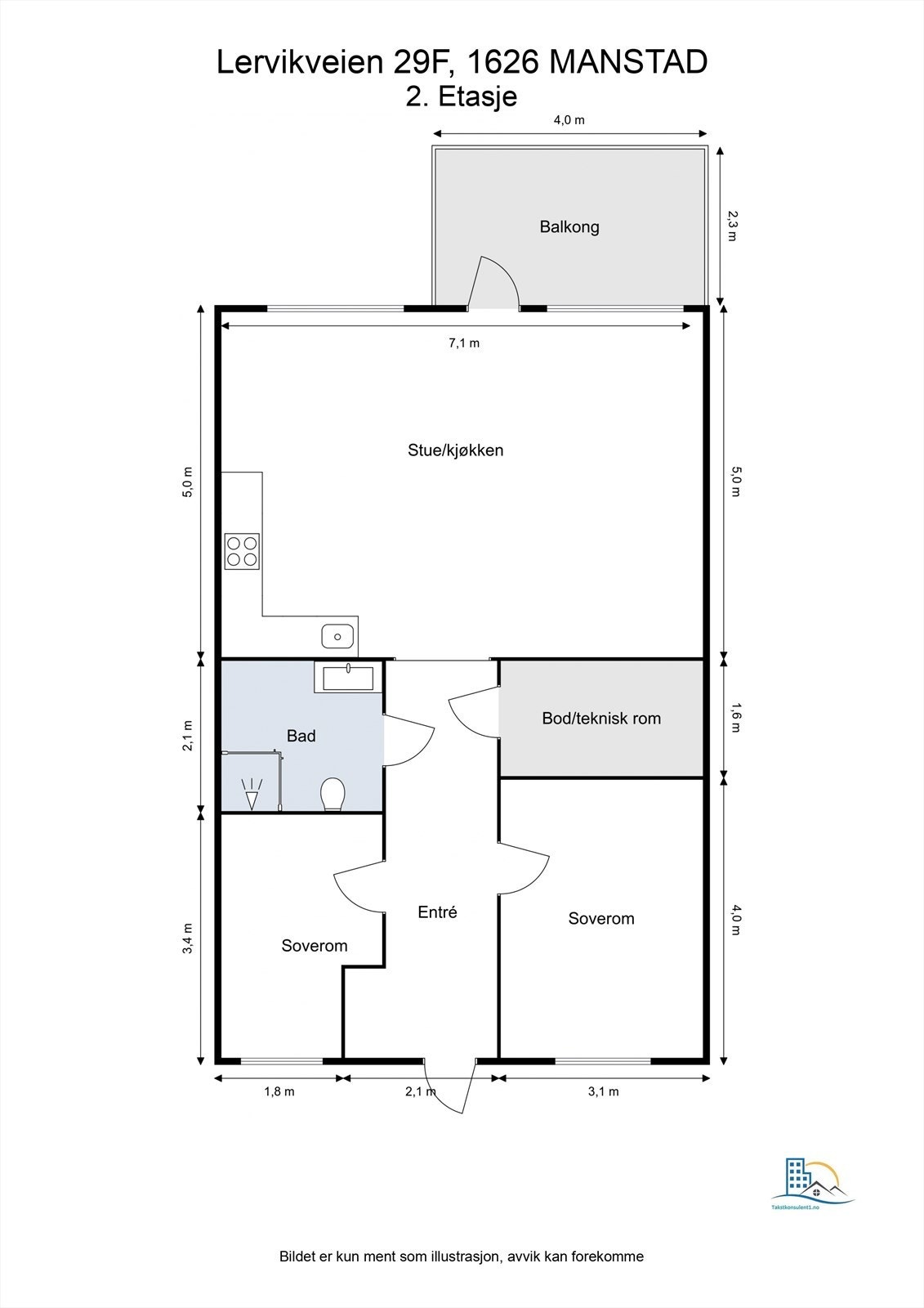 Veilende skisse av leiligheten. Galleribilde
