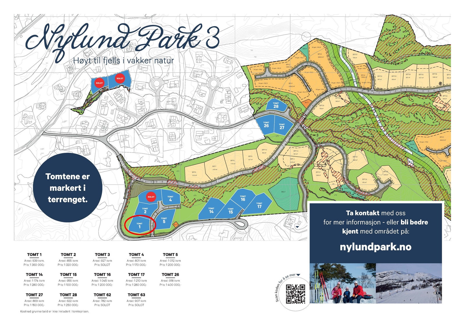 Hytta er prosjektert på Tomt 1 Galleribilde