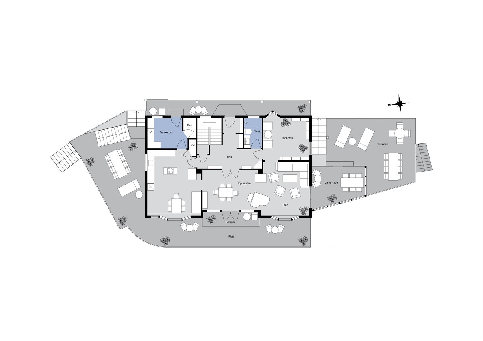 Plantegning 1. etasje. Galleribilde