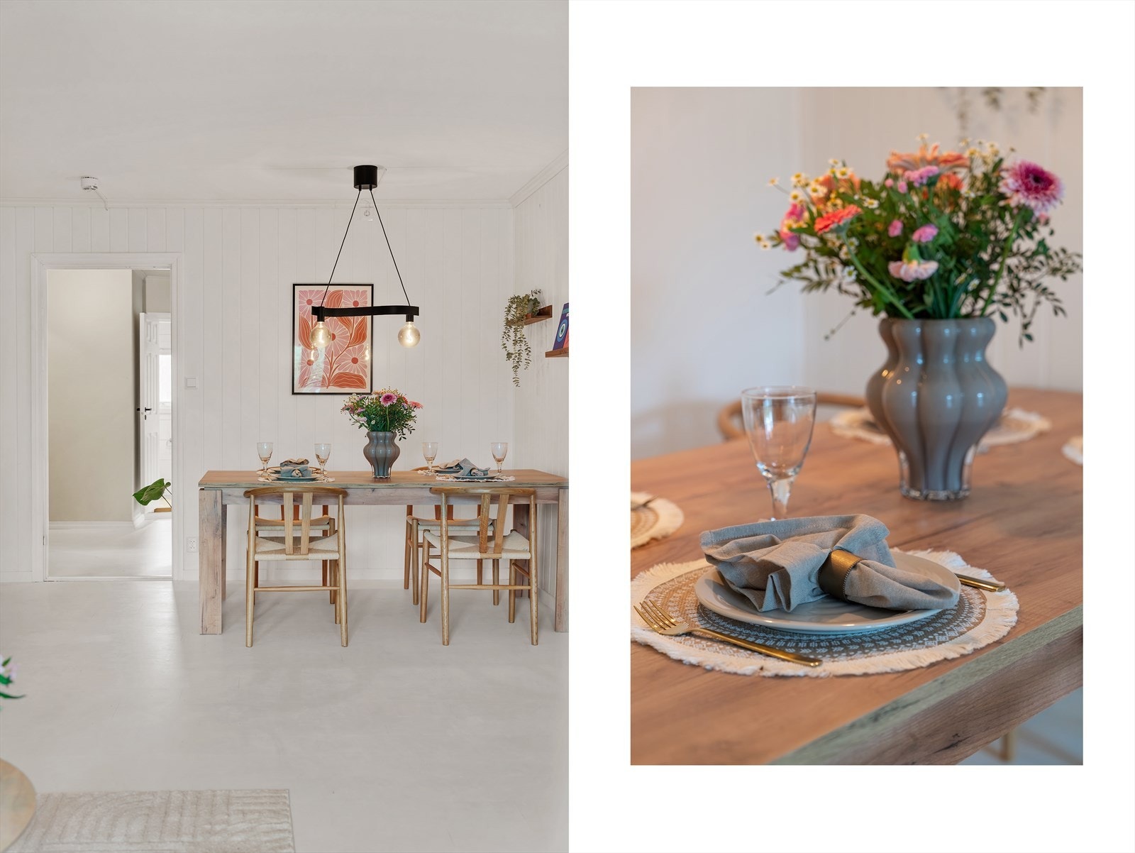 - God plass til sofagruppe og spisebord i hver sin naturlige soner - Galleribilde
