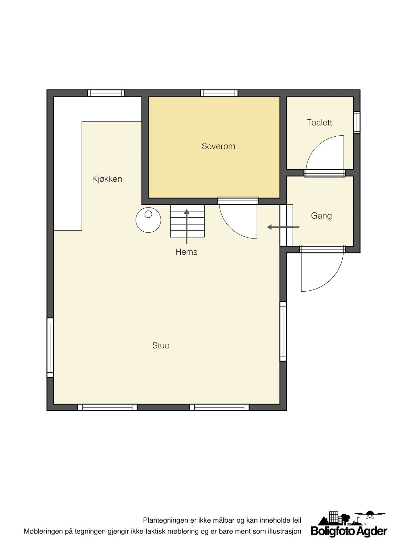 - 3D plantegning (ikke målbart) - Galleribilde