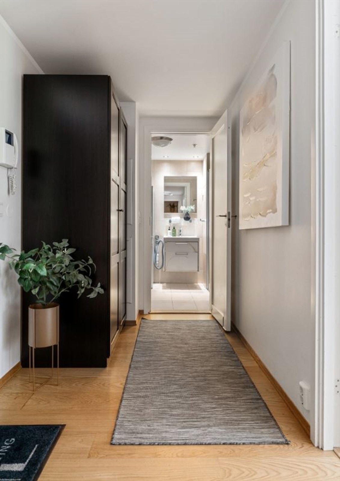 Entre med garderobeskap. Galleribilde