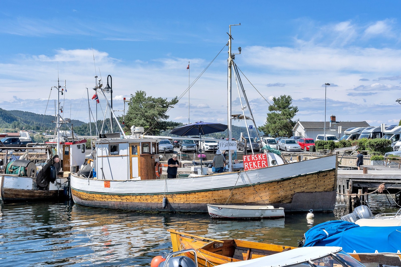 Ferske reker i havna Galleribilde
