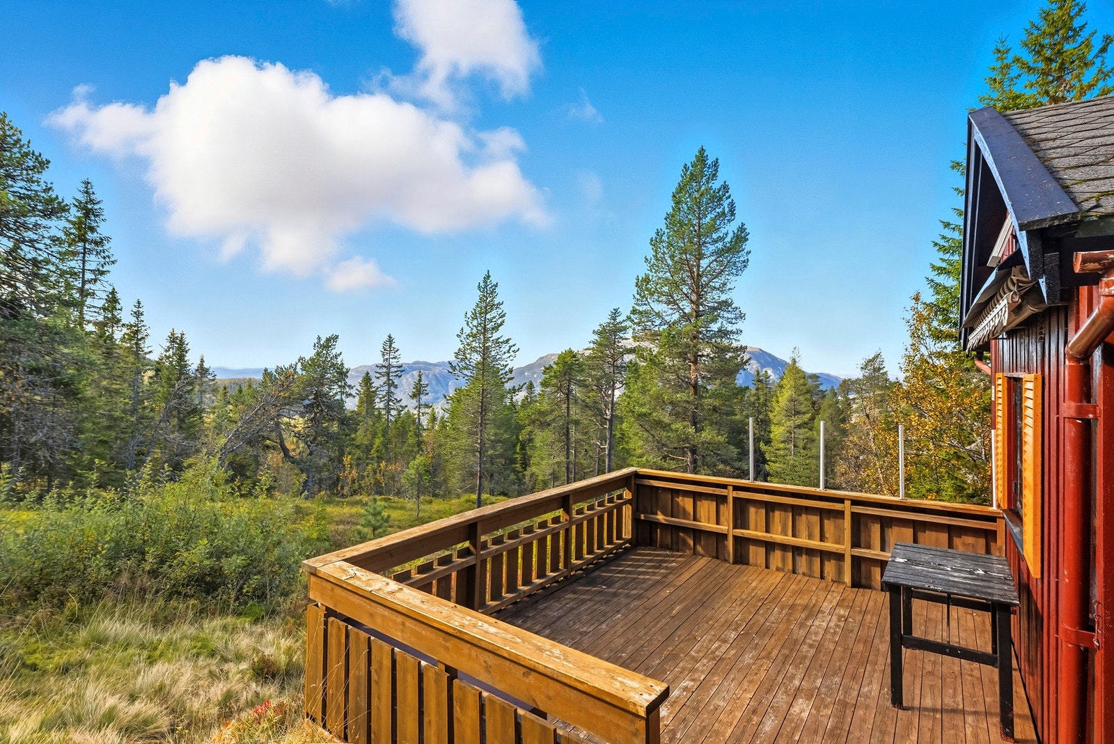 Fra hytta er det flott utsikt mot Skorve Galleribilde