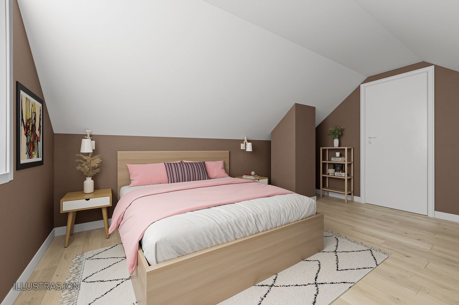 Digitalt oppusset bilde. Slik kan soverommet se ut etter litt oppussing. Galleribilde