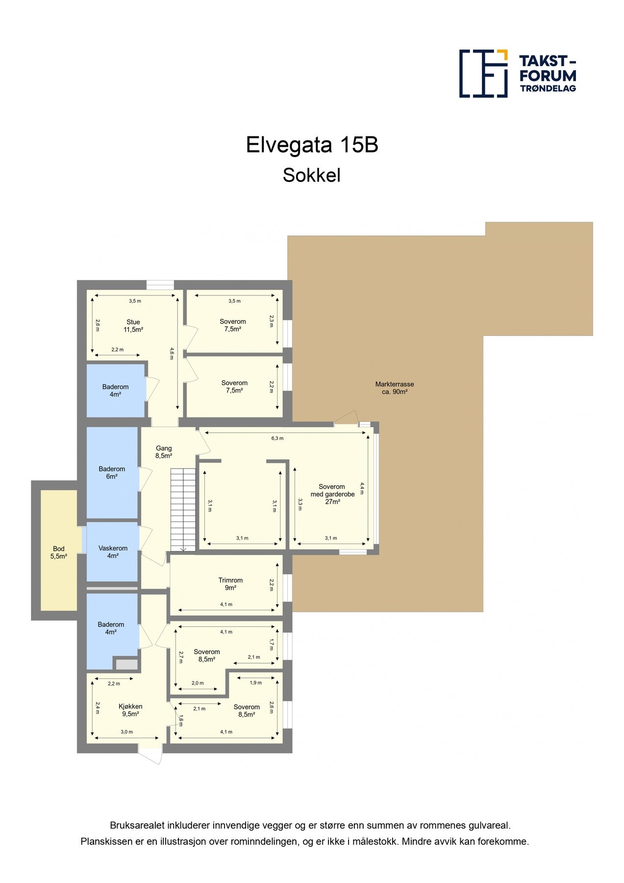 Planskisse Underetasje. Galleribilde