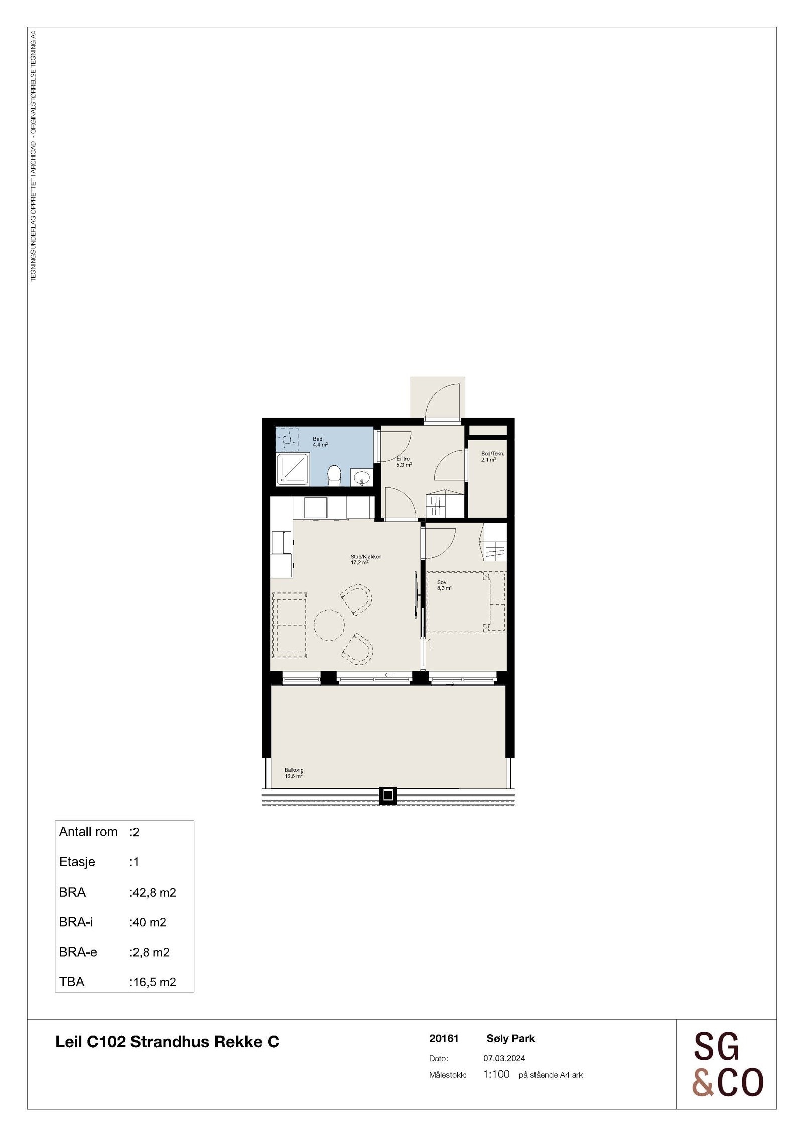 Plantegning leil. C102 Galleribilde