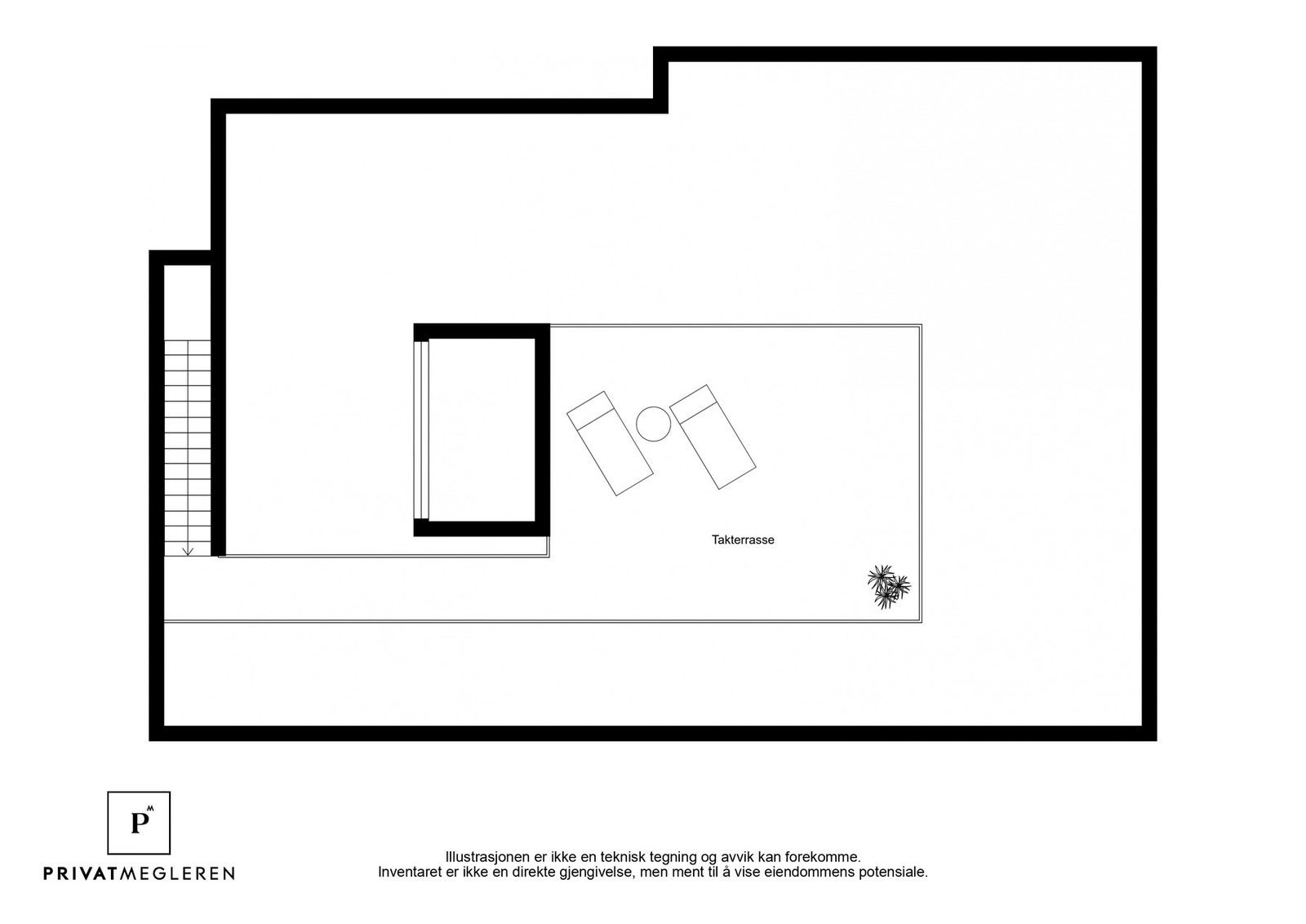 Takterrasse i 3 .etasje Galleribilde