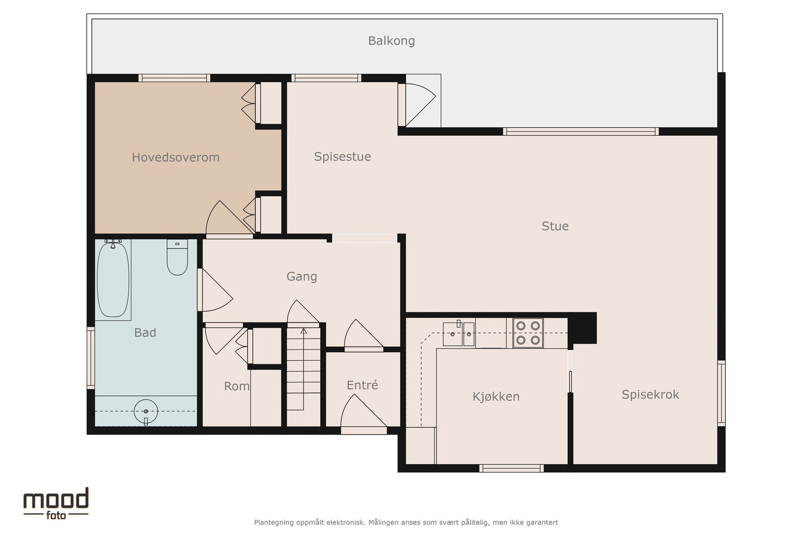 ASK Eiendomsmegling - Plantegning hovedetasje Galleribilde