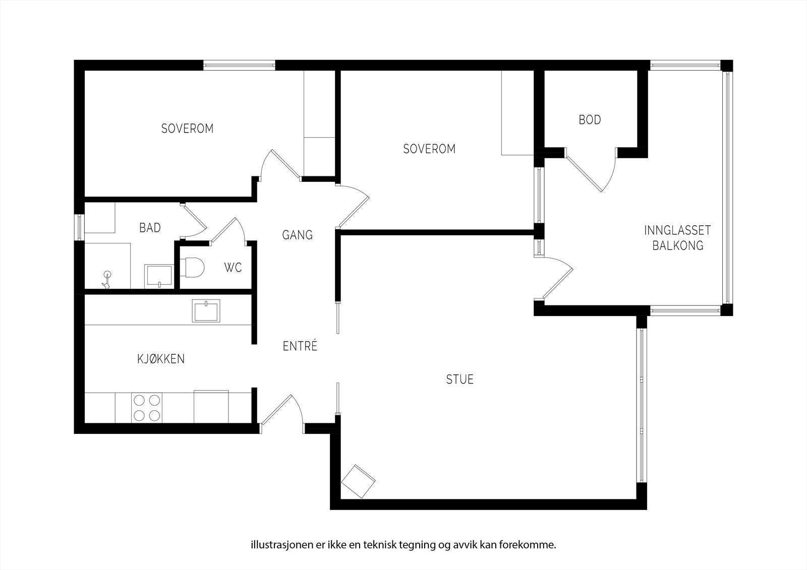 Plantegning 3. etg. -Kristian Brenners vei 70 A. Galleribilde