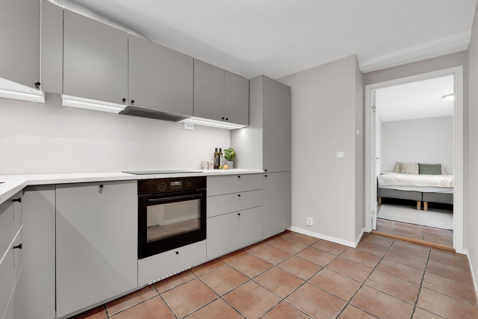 Det er gulvvarme på kjøkkenet. Galleribilde